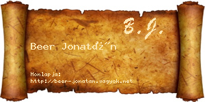 Beer Jonatán névjegykártya